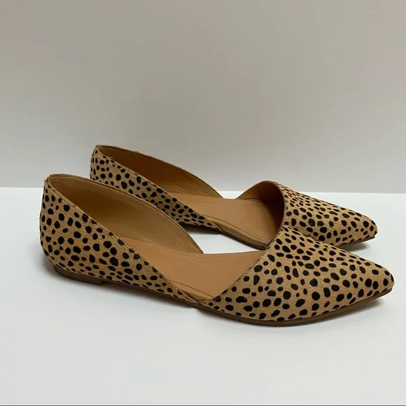 J. Crew Animal Print Calf Hair D’orsay Pointed Toe Flats: size 8.5 - Picture 2 of 6